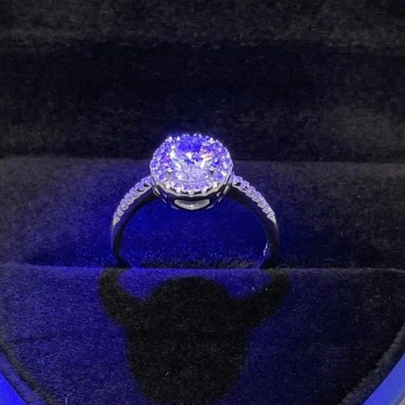 Moissanite Diamond Engagement Ring Brilliant Round Cut GRA S925 1 Ct Size 6 - Picture 3 of 11